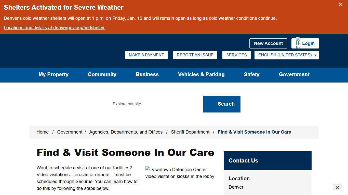 Find & Visit Someone In Our Care - City and County of Denver